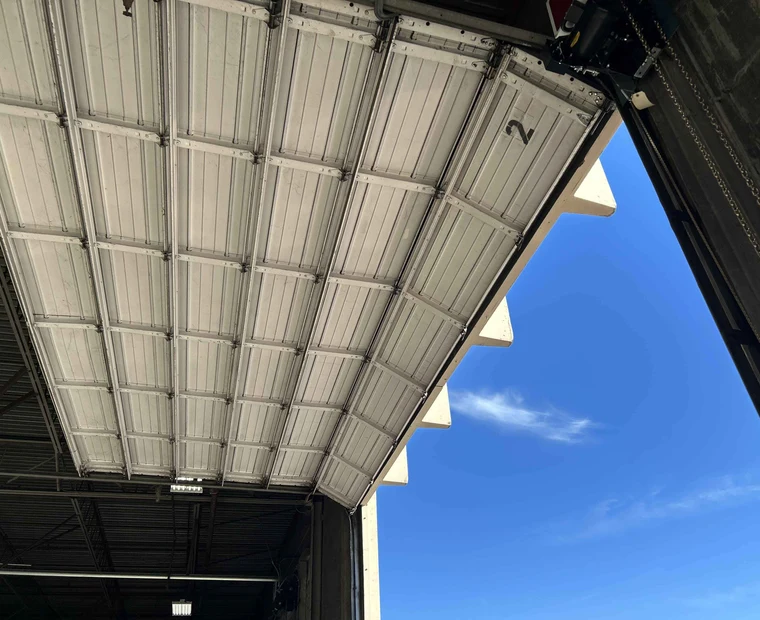Commercial overhead door at a loading dock