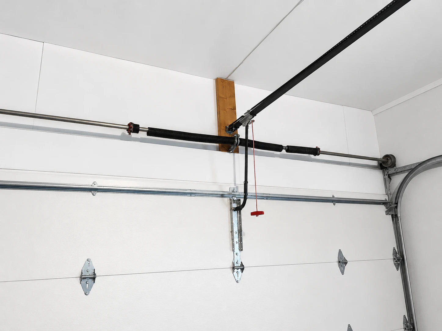 Garage door spring system after replacement