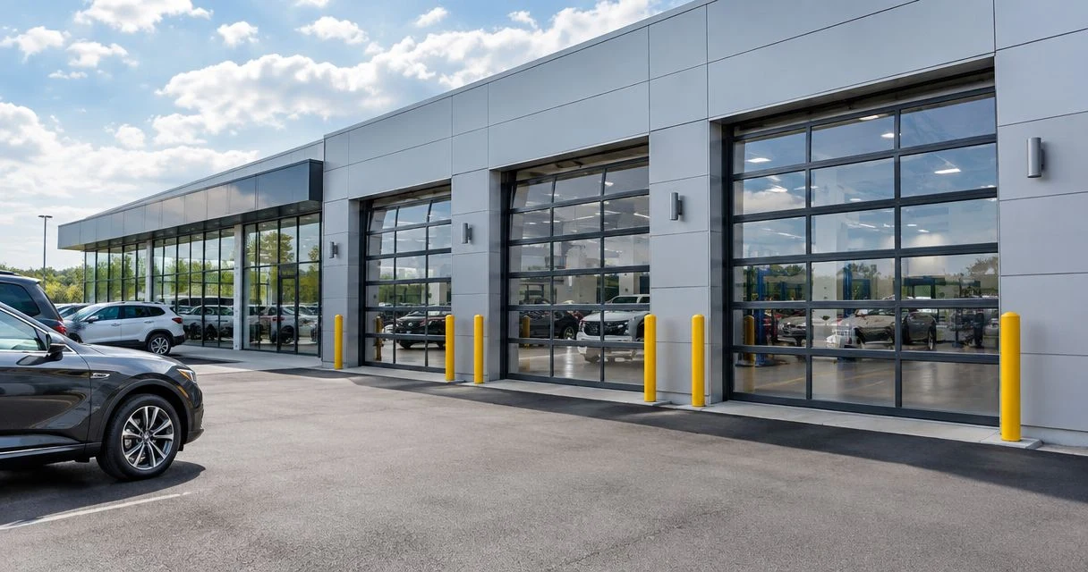 Commercial garage doors for Georgetown-area auto dealerships